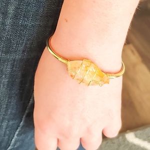 Crystal Quartz Natural Stone Bangle Bracelet